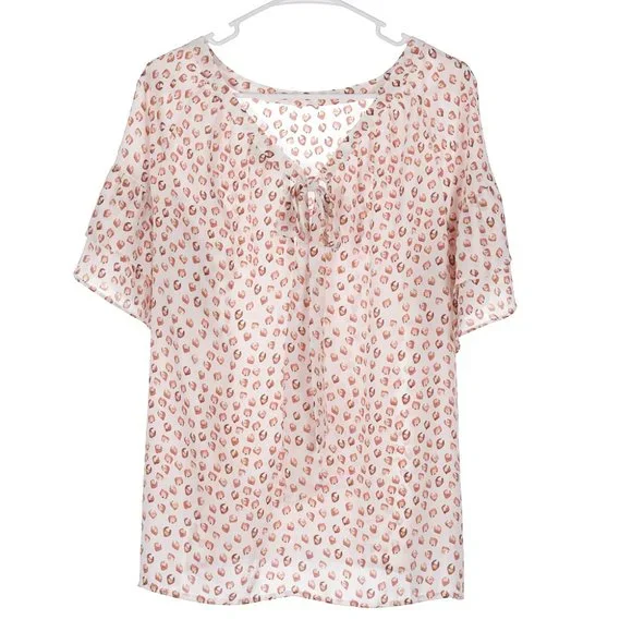 LOFT Flutter Sleeve Blouse Large - Picture 6 of 9